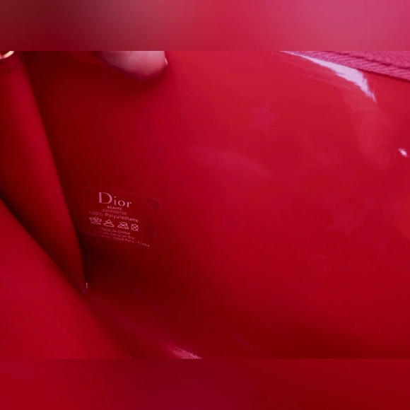 Authentic DIOR RED FLAT POUCH cosmetic bag Dior clutch - Picture 7 of 12